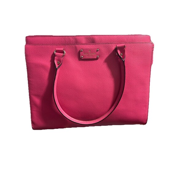 kate spade Handbags - Kate Spade New York Pink Pebbled Leather Tote Gold Hardware Bag